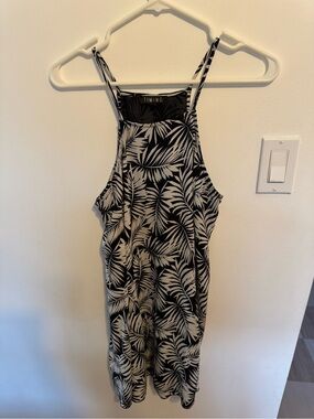 Timing Black and White Tropical Maxi Dress